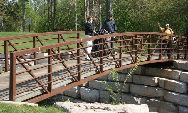 Naturally-weathering-finish-golf-bridge