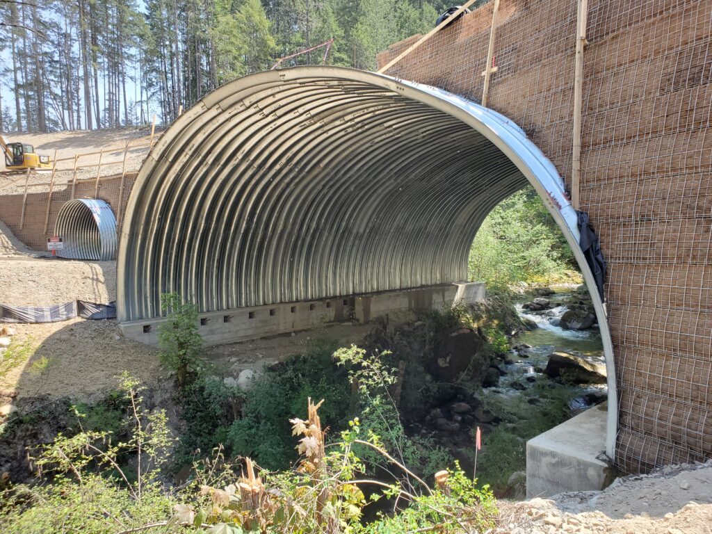 : Interior view of Ultra-Cor buried metal bridge