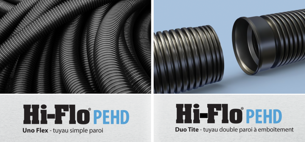 Views of HDPE uno wall drainage pipe