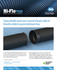 Fiche de produit du tuyau double paroi à emboîtement Hi-Flo PEHD Duo Tite