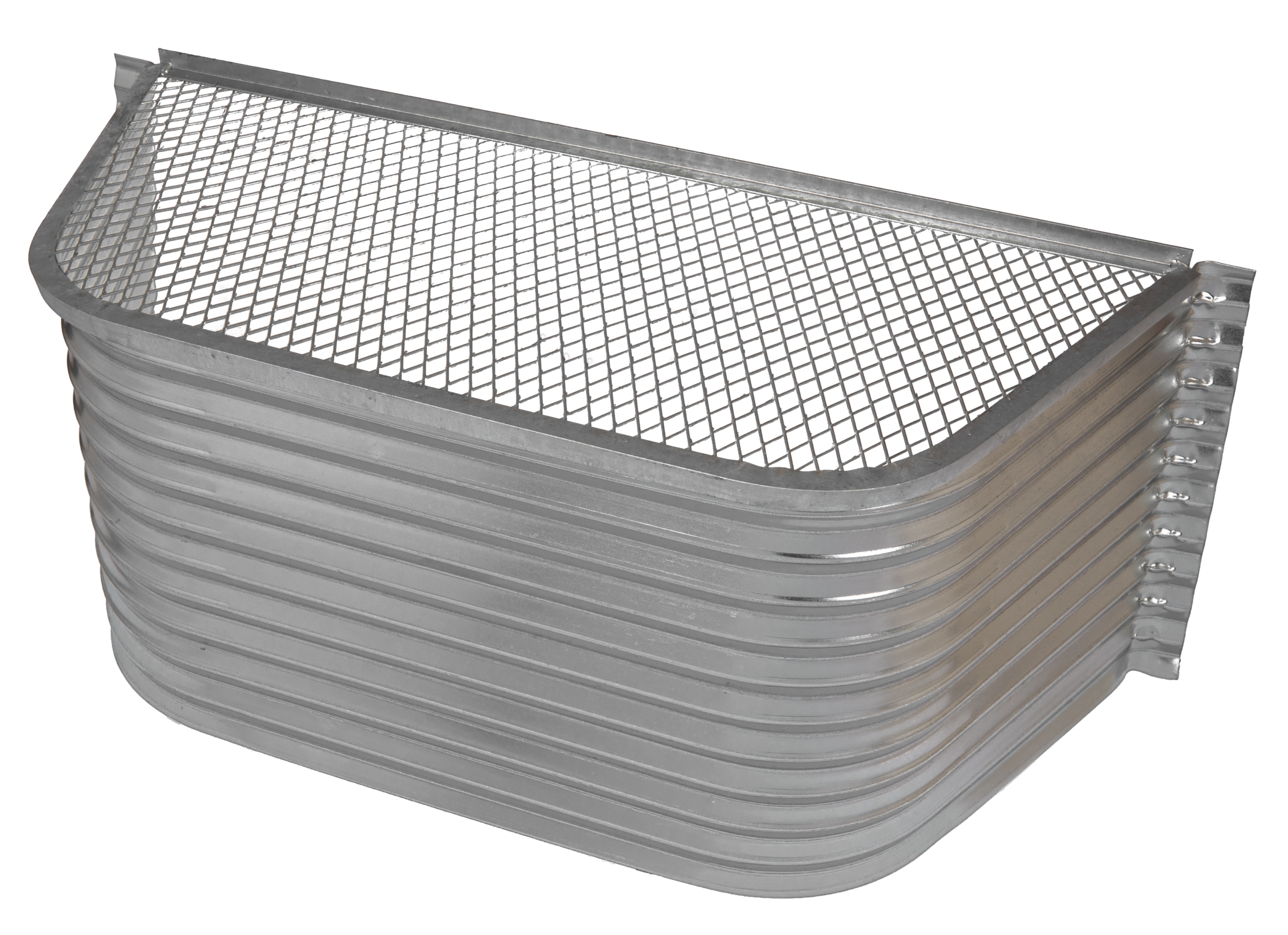 side view of premium galvanized window well with cover